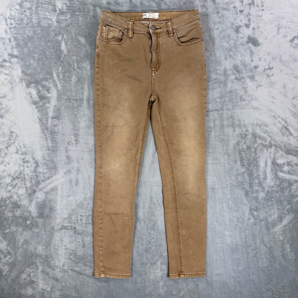 Free People Skinny Jeans Women's Size 27‎ Tan Brown Denim Pants